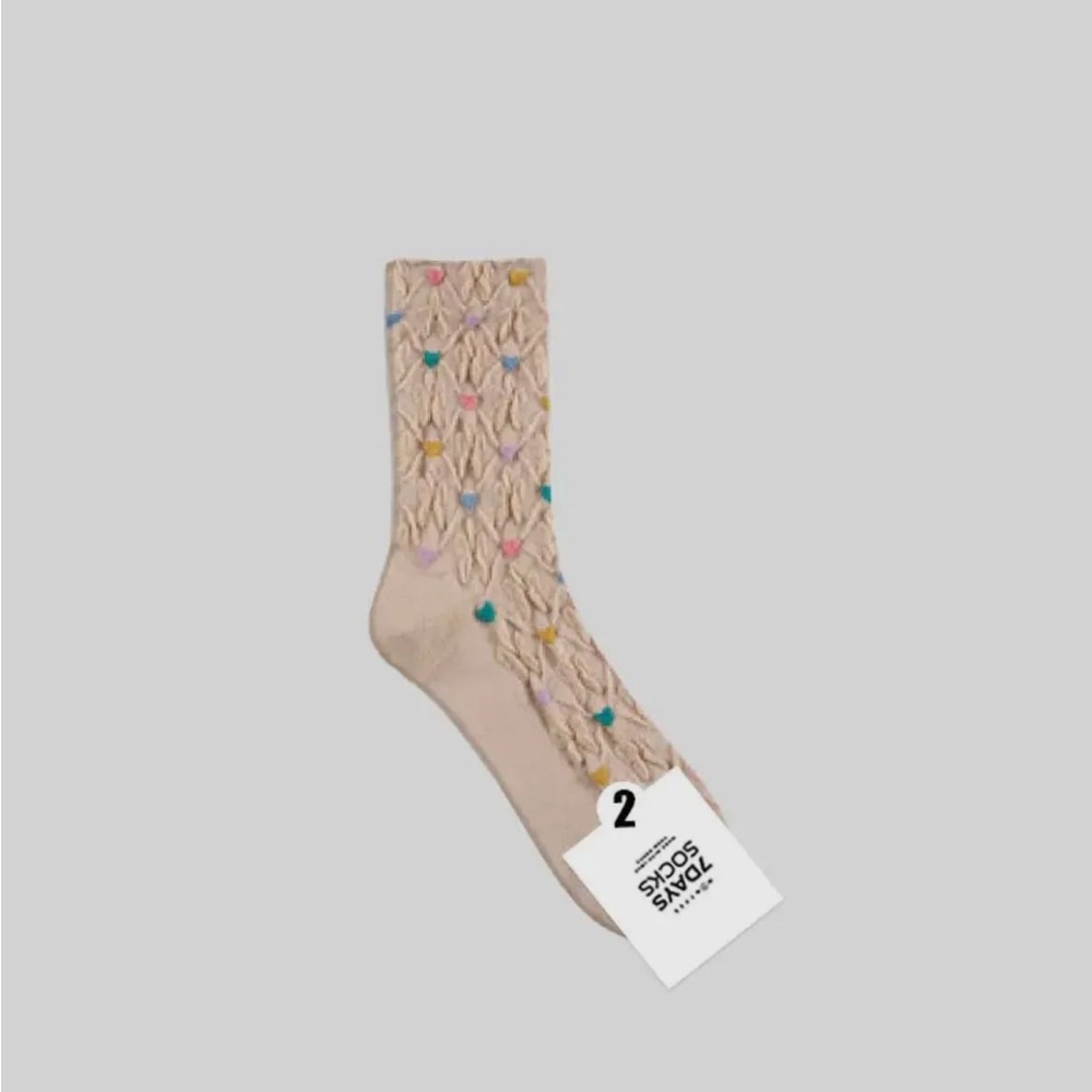 NWT 7 Days Hearts Are Everywhere Socks with Blue Accents
